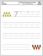 okul öncesi 1 sayısı çizgi çalışması